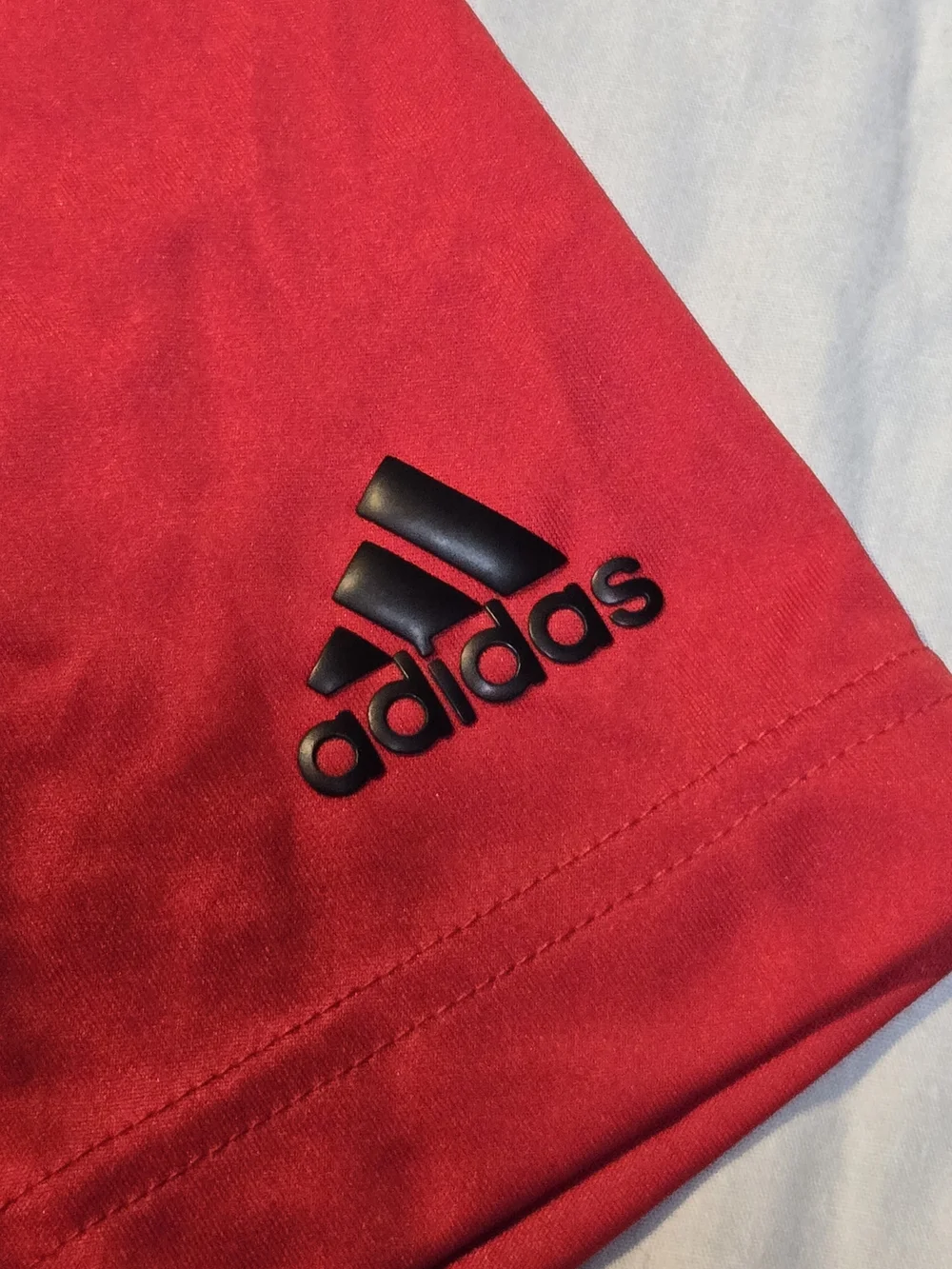 adidas Red NC State Polo with Black Chest Stripes and Logo